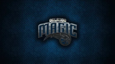Orlando Magic NBA Basketball Team Logo Metallic Blue Textured Background image