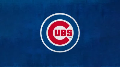 Iconic Chicago Cubs Baseball Team Logo on a Vibrant Textured Blue Background image