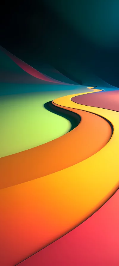 Abstract Winding Colorful Gradient Pathway