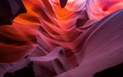 Mesmerizing Abstract Rock Formations in a Vivid Desert Slot Canyon image