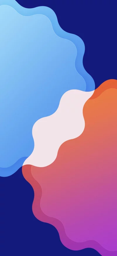 Abstract Blue, Pink, Orange, and White Wavy Shapes Background