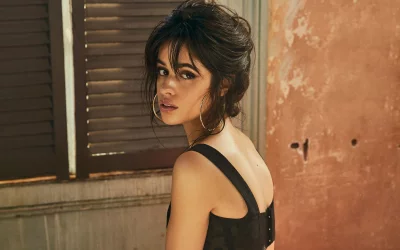 Captivating Camila Cabello Posing Confidently with Intense Gaze, Elegant Studio Shot image