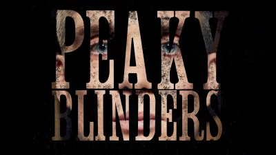 Dramatic Peaky Blinders TV Series Logo Revealing Intense Character Face image