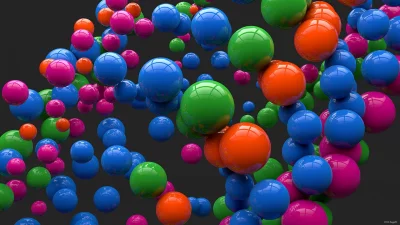 Vibrant 3D Floating Spheres Abstract Background in Colorful Hues image