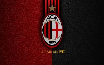 AC Milan Football Club Logo on Textured Red and Black Background image