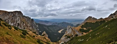 Panoramic Mountain Valley View Under Overcast Sky image