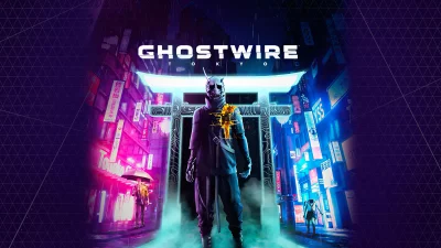 Ghostwire Tokyo Supernatural Agent Amidst Neon City Rain image