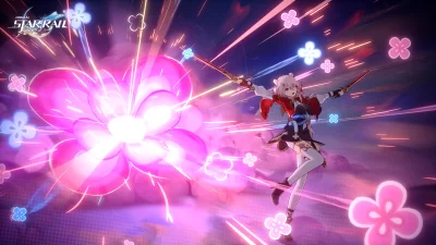 Honkai Star Rail Character Unleashing Powerful Pink Blossom Attack image