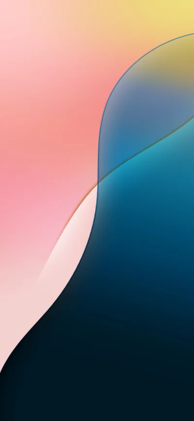 Abstract Gradient Background with Soft Pink, Teal, and Yellow Curves