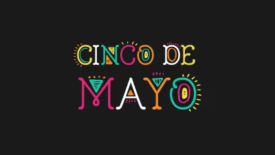 Vibrant Hand-Drawn Cinco de Mayo Typography Design on Dark Background image