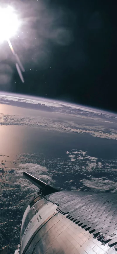 Majestic Earth Horizon Seen from Spacecraft with Radiant Sunlight image