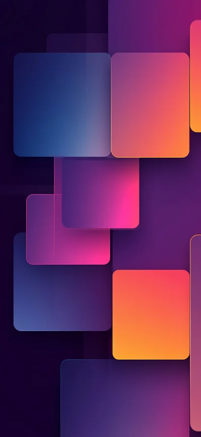 Abstract Gradient Squares with Soft Rounded Corners