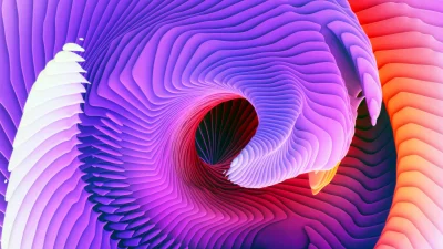 Abstract Organic Fluid Swirl with Vibrant Purple, Red, and Orange Tones image