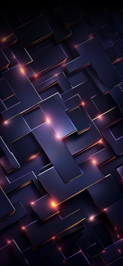 Abstract Dark Geometric Pattern with Glowing Edges and Highlights