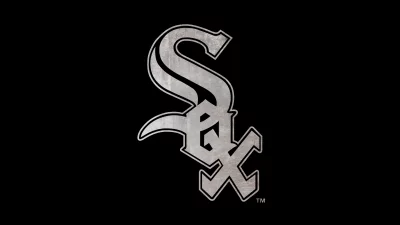 Distressed Metallic Sox Baseball Team Logo on Black Background for Sports Branding image