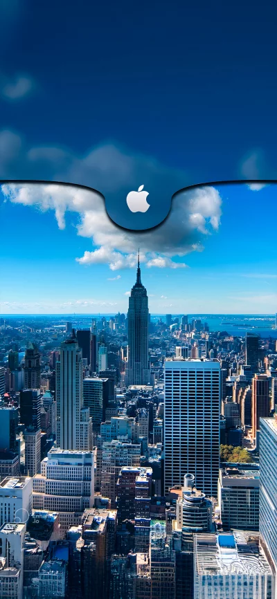 New York City Skyline with Empire State Building and Integrated Apple Logo Design image