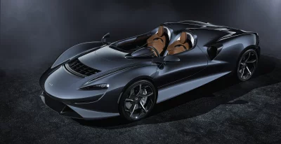 Sleek Dark Grey McLaren Speedster Luxury Sports Car on Textured Ground image