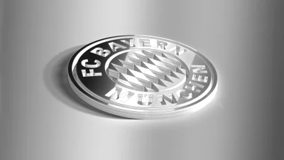 FC Bayern Munich Football Club 3D Silver Metallic Logo Emblem Render image