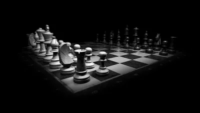Monochrome Chess Board with Pieces Set for Strategic Battle and Challenge image