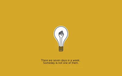 Motivational Light Bulb with Clenched Fist and Inspiring Productivity Quote image
