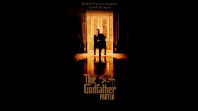 The Godfather Part III Movie Poster with Michael Corleone Silhouette in Dramatic Lighting image