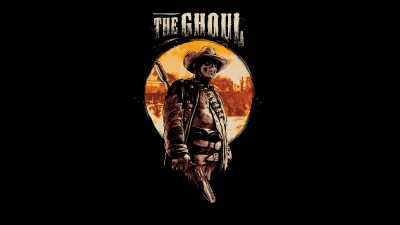 Mysterious Ghoul Gunslinger in Cowboy Hat with Pistol Digital Art image