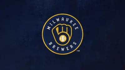 Iconic Milwaukee Brewers MLB Logo Emblem on Textured Navy Blue Background image