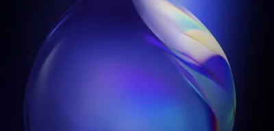 Abstract Blue and Purple Gradient Background with Iridescent Light Refraction Effect image