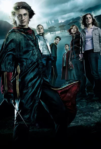 Hogwarts Champions Gather for the Triwizard Tournament Amidst Ominous Scenery image