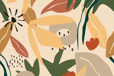 Modern Organic Abstract Shapes Pattern with Earthy Tones and Minimalist Aesthetic image