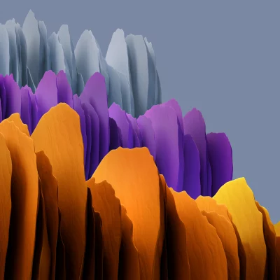 Vibrant Abstract Layered Landscape with Gradient Hues, Modern Digital Art Wallpaper image