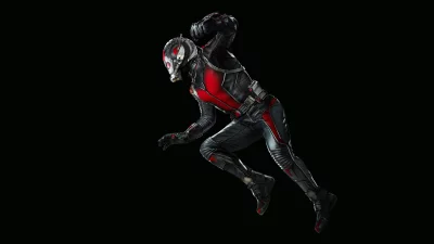 Ant-Man Superhero in Dynamic Action Pose with Iconic Red and Black Suit image