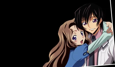 Happy Anime Couple Embracing Warmly, Showing Affection on a Stark Black Background image