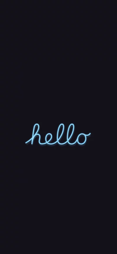 Blue Neon Hello Sign Modern Greeting Glowing on Dark Background image