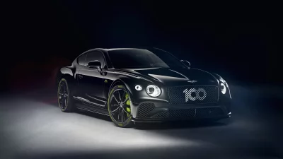 Sleek Black Bentley Continental GT Pikes Peak Edition Sports Car Illuminated in Studio image