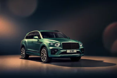 Luxury Green Bentley Bentayga SUV Studio Shot with Dynamic Lighting image