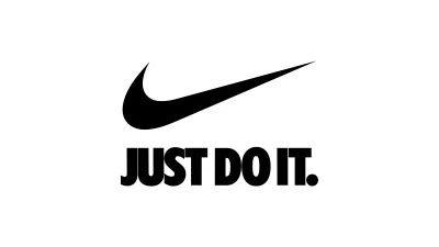 Iconic Nike Swoosh Logo and Just Do It Slogan on Clean White Background image