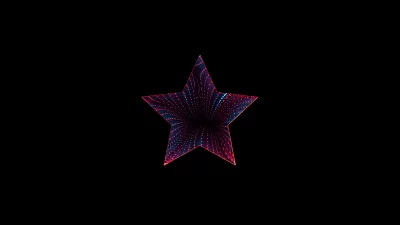 Abstract Neon Star Tunnel with Red and Blue Glowing Lights image
