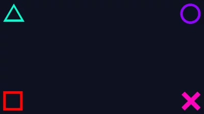 Colorful PlayStation Controller Symbols on Dark Gaming Background image