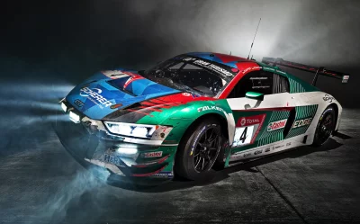 High-Performance Gran Turismo Audi R8 LMS GT3 Race Car on Wet Track image