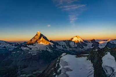 Golden Hour Alpine Peaks Majestic Mountain Landscape Scenic View image
