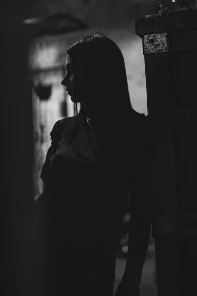 Pensive Woman in Dramatic Light