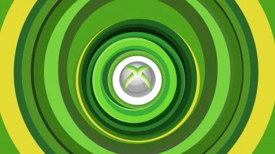 Dynamic Xbox Logo on Concentric Green and Yellow Abstract Gaming Background image