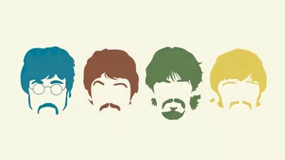 Classic Rock Band Member Silhouettes in Colorful Flat Design image