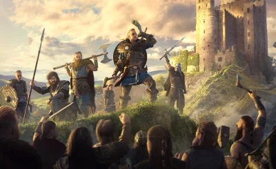 Cinematic Viking Warriors Attacking Medieval Castle Epic Battle Wallpaper image
