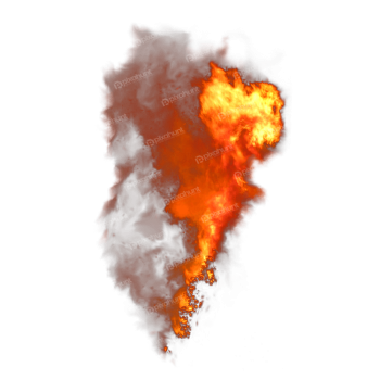 Isolated Realistic fire explosion