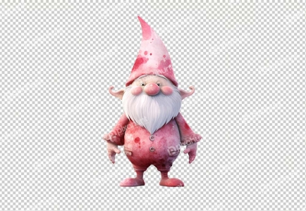Watercolor Santa character looking Somthing