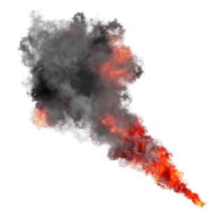 Black smoke or steam trails set, industrial smog