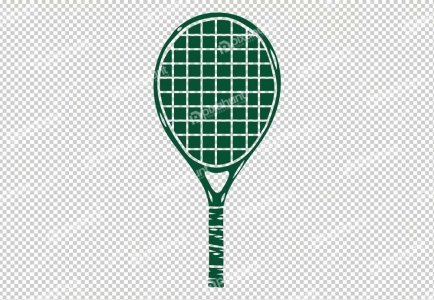 isolated Green tennis racket bat