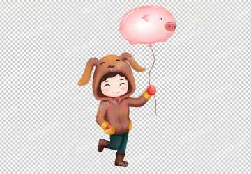 Balloon Pig holy cure Girl Cartoon